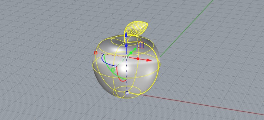 3D空間上の3Dモデリング化されたりんごのイメージ図